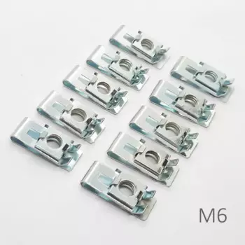 10 шт. M3/M4/M5/M6, зажимы для гаек из пружинной стали U-типа с резьбой 5 мм, 6 мм, 4 мм для слайдера лифта, фиксированного автомобильного номерного знака
