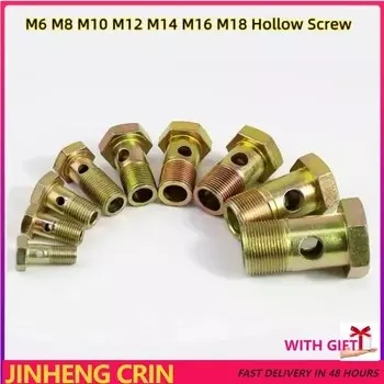 10 шт. M6 M8 M10 M12 M14 M16 M18 полый винт с 2 отверстиями для дизельного двигателя масла Recyle обратная трубка шарнир гидравлический болт