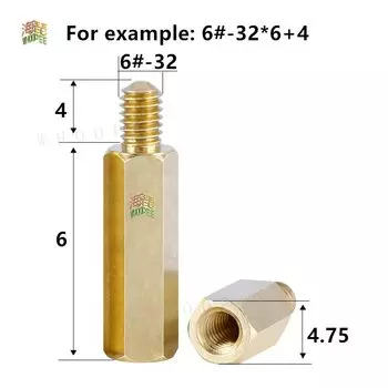 10 шт. Медные шестигранные стойки 6#-32*L+C мм WHOOPEE