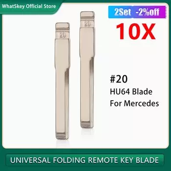 10 шт. металлический No 20 необрезанный ключ HU64 KD # 20-лезвие для Mercedes Benz C E Class, складной ключ, пустое автоматическое лезвие