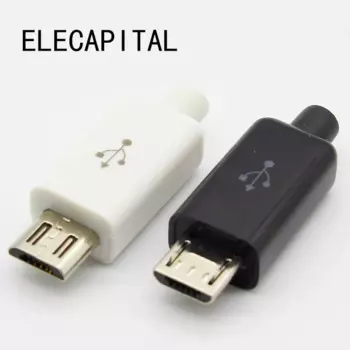 10 шт. Micro USB разъёмы ELECAPITAL белые/чёрные