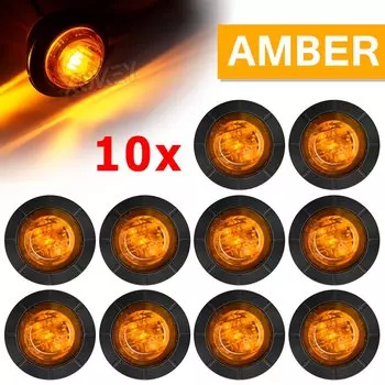 10 шт. мини-круглая решетка 3/4 дюйма, контурная лампа, боковой габаритный указатель поворота, светодиодный фонарь DRL 12 В 24 В, прицеп, караван, кемпер, UTV, UTE Van