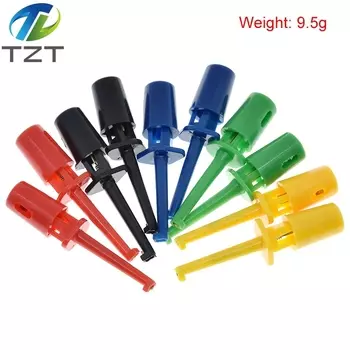 10 шт., мини-одиночный тестовый зажим с крючком, тестовый щуп для электронного тестирования, захват маленького размера, круглый зажим типа «крокодил», тестовый зажим с крючком