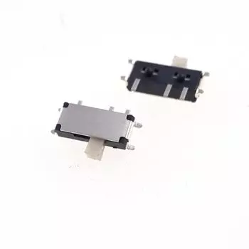 10 шт. миниатюрный ползунковый переключатель 7-контактный 1P2T SPDT ON-правый угол SMT / SMD PCB Пайка оплавлением припоя