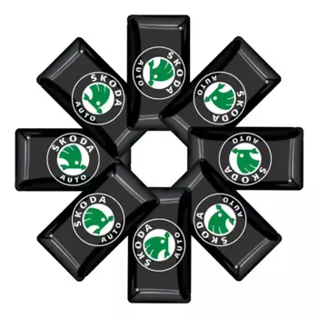 10 шт., наклейки на Автомобильное рулевое колесо, центральное крыло, окно, логотип, наклейка для Skoda Octavia Fabia Rapid Yeti Superb Octavia A 5 A 7 2