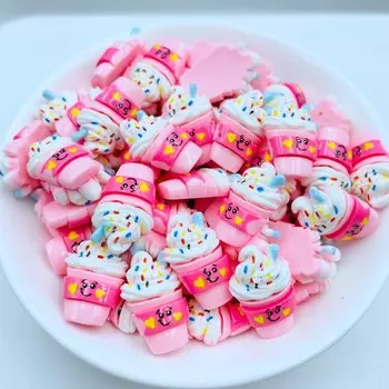 10 шт. новые милые смоляные мультяшные мороженые кабошоны с плоской задней частью для скрапбукинга Kawaii DIY украшения очаровательные украшения аксессуары A74