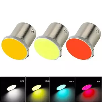 10 шт. P21W 1156 BA15S 1157 BAY15D COB лампочки, указатели поворота 12 в 7000K, белые автомобильные фонари заднего хода, стоп-сигналы