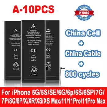 10 шт./партия аккумулятор для iPhone 6 S 7 8 Plus 5S 5 SE 2020 6Plus 7Plus X XS 11 12 13 Mini Pro Max, сменная батарея для Apple 6 S