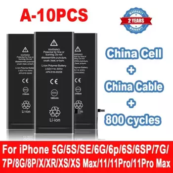 10 шт./партия аккумулятор для iPhone 6 S 7 8 Plus 5S 5 SE 2020 6Plus 7Plus X XS 11 12 13 Mini Pro Max, сменная батарея для 6 S