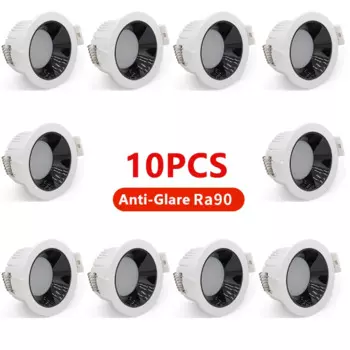 10 шт./партия, антибликовые светодиодные потолочные светильники, 5 Вт, 7 Вт