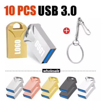 10 шт./партия, флеш-накопитель USB 3,0, 8 ГБ, 128 ГБ, 64 ГБ