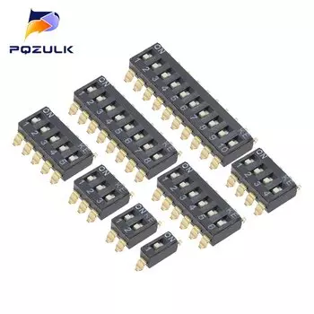 10 шт., переключатель слайдов с позолоченными ножками, 2,54 мм