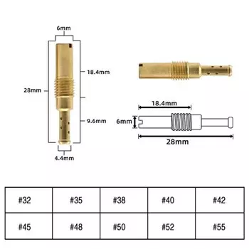 10 шт. Pilot Jet Slow Jet 6 мм для мотоцикла GY6 Карбюратор PWK Keihin PE CVK FCR PWM PJ CBR CR N424-21 OKO CVK Форсунка инжектора