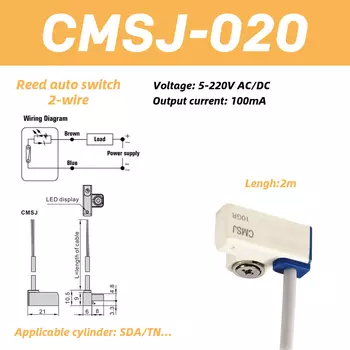 10 шт., пневматический цилиндр, магнитный язычковый датчик