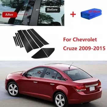 10 шт. полированные столбики для Chevrolet Cruze 2009-2015, обшивка для окон, наклейка на колонку BC