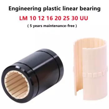 10 шт. прецизионный инженерный пластиковый линейный подшипник LM10UU LM12UU LM16UU LM20UU LM25 LM30UU прочный линейный вкладыш без обслуживания