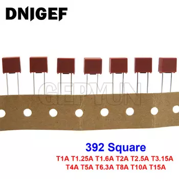 10 шт. Предохранитель 2A 1A 3.15A 4A 5A 6.3A 250V 392 Квадратный пластиковый предохранитель T2A Плата питания ЖК-телевизора Прямо используемые предохранители Медленный предохранитель T3.15A