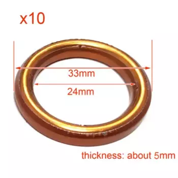10 шт., прокладка глушителя для мотоцикла 49cc 50cc 60cc 70cc 80cc 110cc 150cc 125cc скутер, велосипед, квадроцикл, мопед