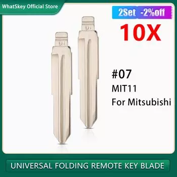 10 шт., пустой автомобильный ключ с дистанционным откидом, необрезанный MIT11 # 07 для Mitsubishi Outlander Grandis ASX Pajero No 07 лезвие KD
