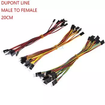 10 шт., разъемы DUPONT, 20 см, штекер-гнездо, с перемычкой для кабеля, шаг 2,54 мм, 2/3/4/5/6/8 PIN, 2P/3P/4P/5P/8p