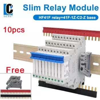10 шт. реле на DIN-рейку лейчуантек HF 41F 6A 5В/12В/24В