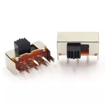 10 шт., рычажный переключатель, 8 контактов, печатная плата, 3 положения, 2P3T SPDT высота ручки, 5 мм, миниатюрный переключатель слайдов, Боковая ручка