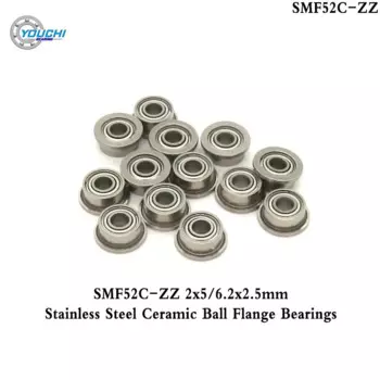 10 шт. SMF52 ZZ керамический шариковый фланцевый подшипник 2x5x2,5 мм SMF52ZZ MR52 ZZ керамический подшипник 2*5*2,5 MR52ZZ Миниатюрный фланцевый подшипник