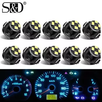 10 шт., светодиодные лампы Canbus T4.2 3SMD 2016 для салона автомобиля, приборной панели, лампа для подогрева приборной панели, 12 В, белый, 6000 К, красный, желтый, зеленый, синий