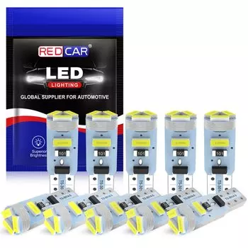 10 шт., светодиодные лампы T5 для приборной панели, светодиодные лампы T5 W3W W1.2W