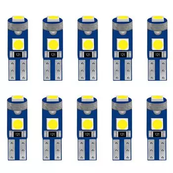 10 шт., светодиодные лампы T5 W3W W1.2W 12V