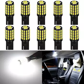 10 шт. светодиодный W5W T10 светодиодный Canbus лампы 168 194 Нет ошибки супер яркий 3014SMD поворотные сигнальные огни интерьер зазор огни белый 12В