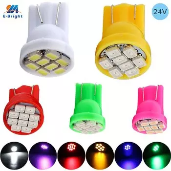 10 шт. T10 194 168 W5W 24V DC 1206 8 SMD СВЕТОДИОДНЫЙ Автомобильный светильник лампочка Подсветка регистрационного номера индикатор лампы для чтения белого и розового цветов для грузовых автомобилей