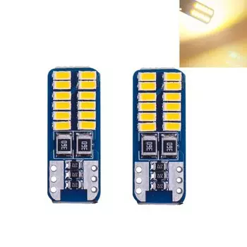 10 шт. T10 LED 194 W5W 24 светодиода 3014SMD CANBUS Автомобильный габаритный фонарь для парковки, боковой клиновой фонарь, освещение для чтения, освещение номерного знака 12 В