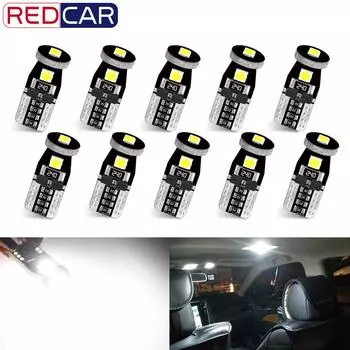 10 шт. T10 Led Canbus W5W Светодиодные лампы 168 194 6000K Белая сигнальная лампа Купольная лампа для чтения номерного знака Автомобильное внутреннее освещение 12 В