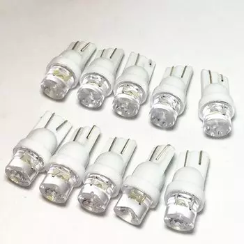 10 шт. T10 W5W LED 194 168 SMD для светодиодных автомобильных фонарей, габаритные огни, парковочная лампа, автомобильные внешние клиновые боковые лампы, белый светодиод 12 В