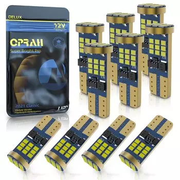 10 шт. T10 W5W WY5W 2016 светодиодный Canbus без ошибок, супер яркий автомобильный салон, купольный светильник для чтения, лампа номерного знака, клин, хвостовая боковая лампа