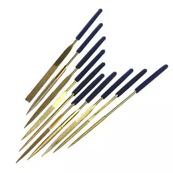 ; 10 шт. Титан алмазная игла для покрытия на плоской подошве набор файлов Металлообработка ремесленных инструментов Титан покрытием Diamond Ассорти файлы