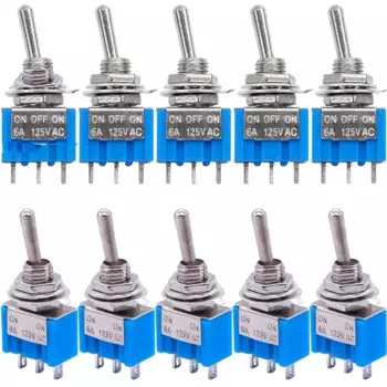 10 шт. тумблер ELECAPITAL ВКЛ-ВЫКЛ/ВКЛ-ВЫКЛ 3-контактный