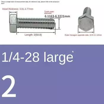 10 шт. UNC США 1/4-28 304 A2 нержавеющая сталь DIN933 внешний шестигранный винт внешний болт с шестигранной головкой тонкие зубы крупные зубы внешний шестигранник