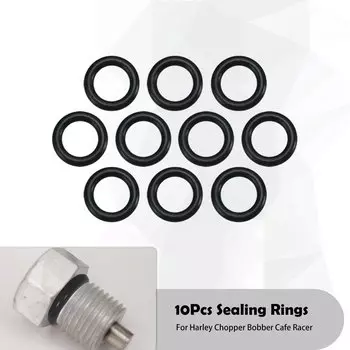 10 шт., уплотнительные кольца для мотоцикла 11105, уплотнительное кольцо с двойным кулачком, пробка для слива масла, уплотнительное кольцо для Harley Dyna Softail FL Touring Sportster XL