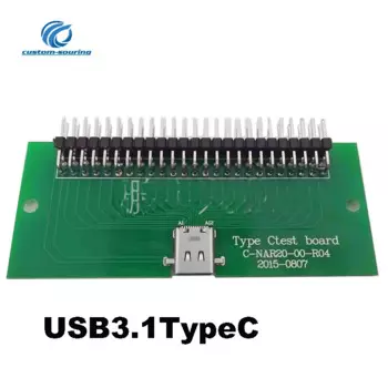 10 шт. USB3.1 Тип C гнездовой разъем с печатной платой 24P коннектор тестовая плата адаптер плата 0,8 мм