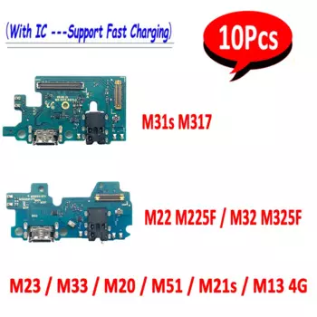 10 шт., USB-разъем для зарядки микрофона, док-разъем, кабель для Samsung M23 M33 M20 M51 M31S M32 M22 M21S M13 4G M53