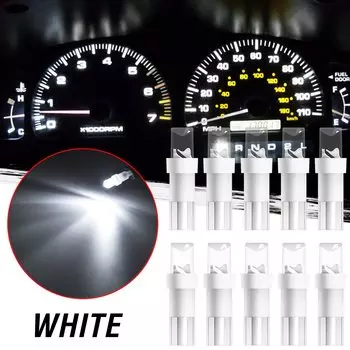 10 шт., W1.2W W3W, искусственная подсветка интерьера автомобиля, T5, искусственная подсветка, солнцезащитный козырек, Автомобильный датчик приборной панели, приборная лампа, лампа, маленькая, без капель, 12 В