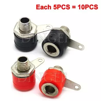 10 шт., винты для динамиков DNIGEF, золотые банановые вилки, 4 мм, черный, красный