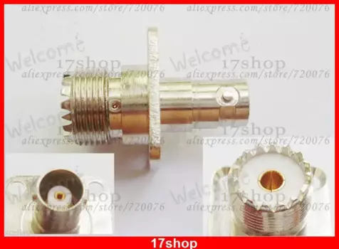 10 шт. x UHF, гнездовой разъем SO239 с 4 отверстиями, фланцевый разъем для BNC, гнездовой адаптер RF, Новинка