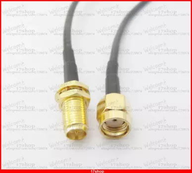 10 шт. xWiFi антенна RP-SMA удлинитель RG174 коаксиальный кабель для Wi-Fi роутера черный 1 м Новинка