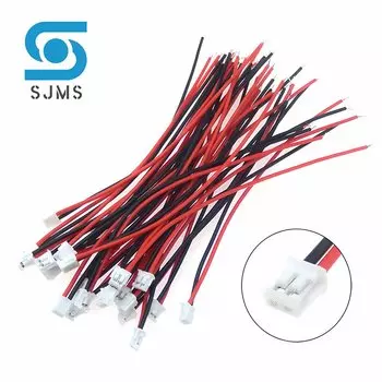 10 шт. ZH ZH1.5 проводной Кабельный разъем ZH 1,5 мм Шаг 2pin электронный провод односторонняя длина 100 мм 150 мм 200 мм DIY линия 28AWG