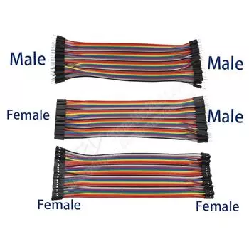 10 см 20 см 30 см 40PIN Радужный кабель Dupont линия мужская женская головка уздечка Перемычка соединительная линия кабель макетная плата PCB DIY KIT