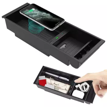 10 Вт автомобильное беспроводное зарядное устройство, центральная консоль, контейнер для хранения, беспроводное зарядное устройство для Ford F150 F-150 2009-2021