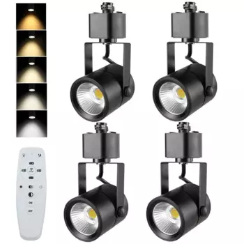 10 Вт, Регулируемая яркость, рельсовая направляющая для потолочного светильника, 3000K/4000K/6000K, черный, 4 шт.